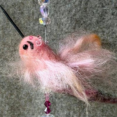 Primary image for Needle Felted Hummingbird Ornament called Petal– Handmade Sun Catcher and Window Decor