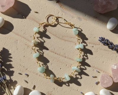 Alternate image for Amazonite Gold Colored Sterling Bracelet