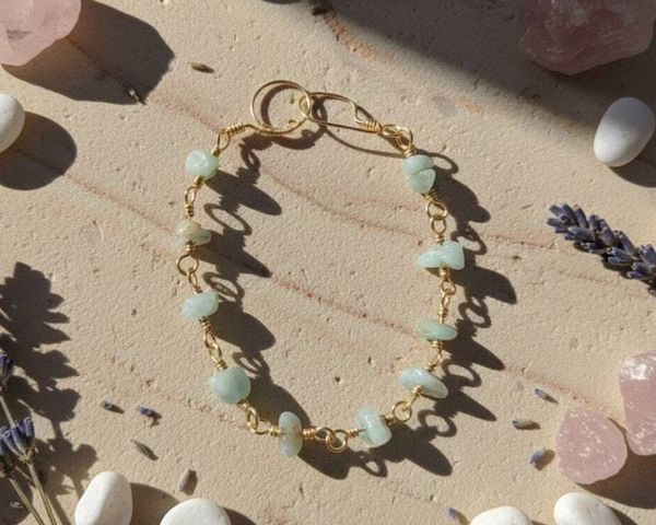 Alternate image for Amazonite Gold Colored Sterling Bracelet
