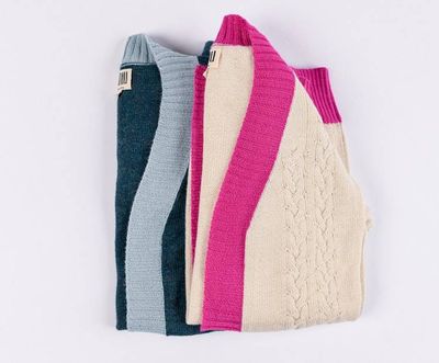 Alternate image for Braided Lightweight Cardigan with Jacquard Knit Details - 100% Baby alpaca fiber
