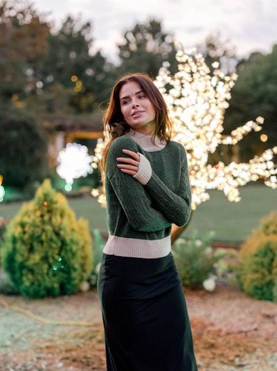 Alternate image for Braided Turtleneck Lightweight 100% Baby Alpaca Wool Sweater