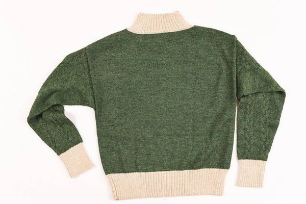 Alternate image for Braided Turtleneck Lightweight 100% Baby Alpaca Wool Sweater