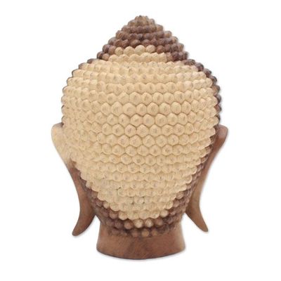 Alternate image for Hand-Carved Wood Buddha Head Sculpture from Bali Buddha Nature