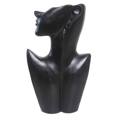 Alternate image for Black Suar Wood Sculpture from India Modern Silhouette