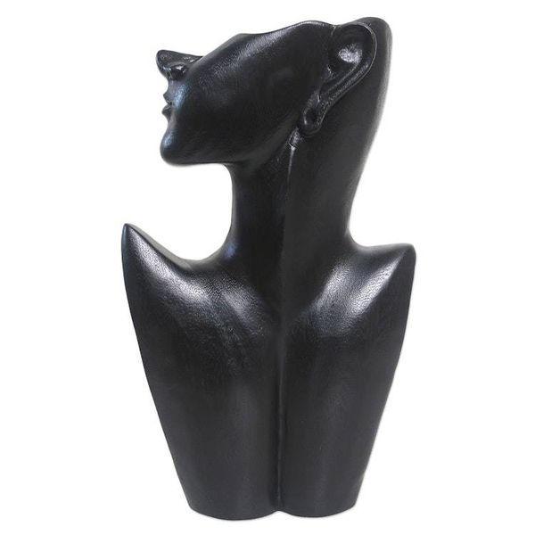 Alternate image for Black Suar Wood Sculpture from India Modern Silhouette