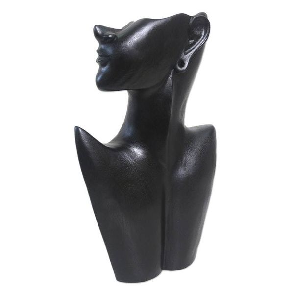Alternate image for Black Suar Wood Sculpture from India Modern Silhouette