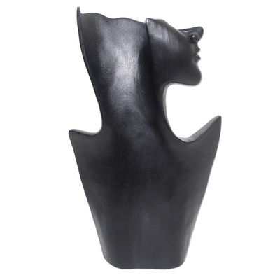 Alternate image for Black Suar Wood Sculpture from India Modern Silhouette