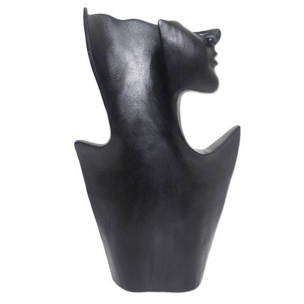 Alternate image for Black Suar Wood Sculpture from India Modern Silhouette