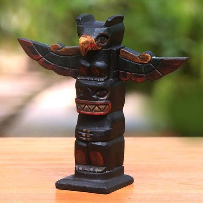 Alternate image for Hand-Carved Wood Totem Statuette from Bali Garuda Totem