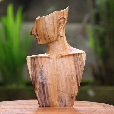 Primary image for Hand-Carved Fine Art Suar Wood Sculpture from Bali Im Listening