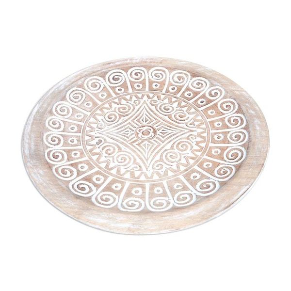 Alternate image for Hand-Carved Geometric Albesia Wood Wall Accent from Bali Gianyar Magic