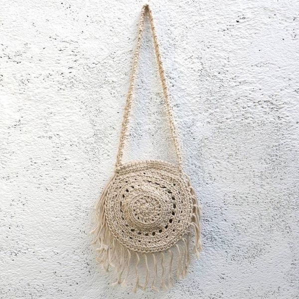 Alternate image for Round Cotton Crocheted Shoulder Bag Kediri Shine