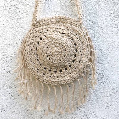 Alternate image for Round Cotton Crocheted Shoulder Bag Kediri Shine