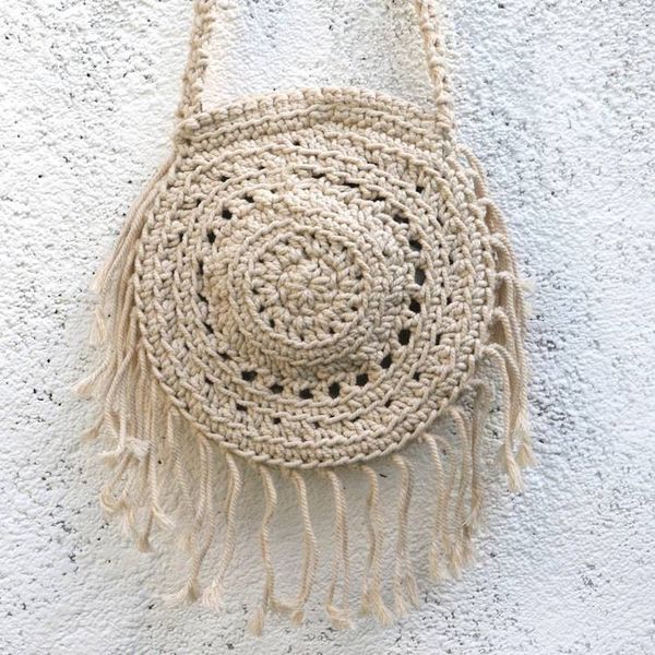Alternate image for Round Cotton Crocheted Shoulder Bag Kediri Shine