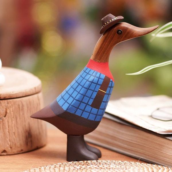 Alternate image for Handcrafted Wood Sculpture of Wrangler Duck Wrangler Duck