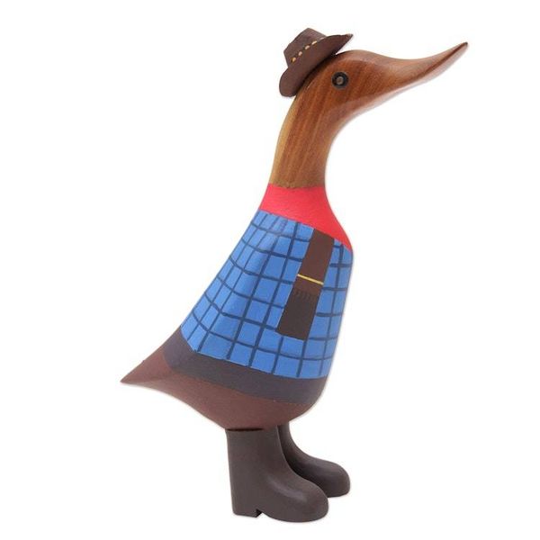 Alternate image for Handcrafted Wood Sculpture of Wrangler Duck Wrangler Duck