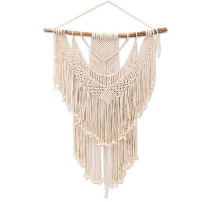 Alternate image for Hand Knotted Macrame Cotton Wall Hanging Web of Dreams