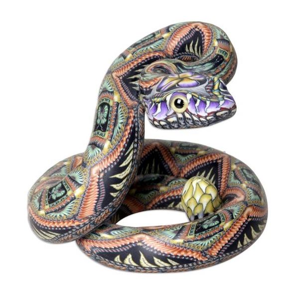 Alternate image for Polymer Clay Rattlesnake Sculpture 2.5 Inch Rattlesnake