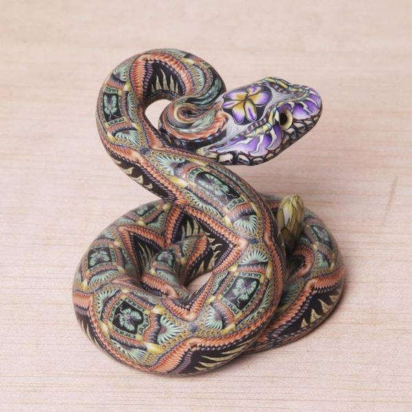 Alternate image for Polymer Clay Rattlesnake Sculpture 2.5 Inch Rattlesnake