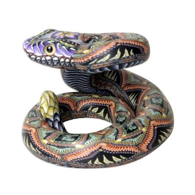 Alternate image for Polymer Clay Rattlesnake Sculpture 2.5 Inch Rattlesnake
