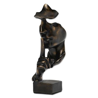 Alternate image for Inspirational Dark Golden Resin Sculpture Crafted in Java Silent Gold