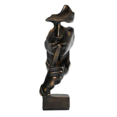 Alternate image for Inspirational Dark Golden Resin Sculpture Crafted in Java Silent Gold