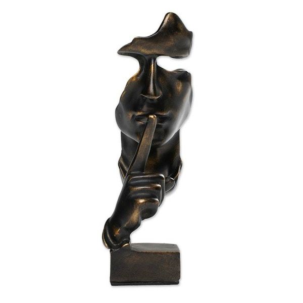 Alternate image for Inspirational Dark Golden Resin Sculpture Crafted in Java Silent Gold