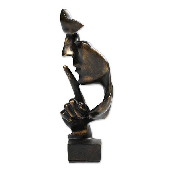Alternate image for Inspirational Dark Golden Resin Sculpture Crafted in Java Silent Gold
