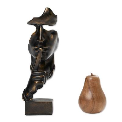 Alternate image for Inspirational Dark Golden Resin Sculpture Crafted in Java Silent Gold