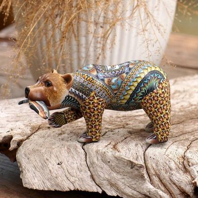Alternate image for Colorful Polymer Clay Bear Sculpture 4 Inch from Bali Successful Grizzly
