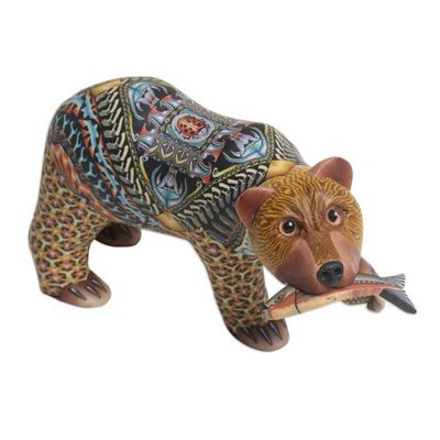 Alternate image for Colorful Polymer Clay Bear Sculpture 4 Inch from Bali Successful Grizzly