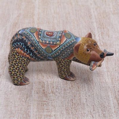 Alternate image for Colorful Polymer Clay Bear Sculpture 4 Inch from Bali Successful Grizzly