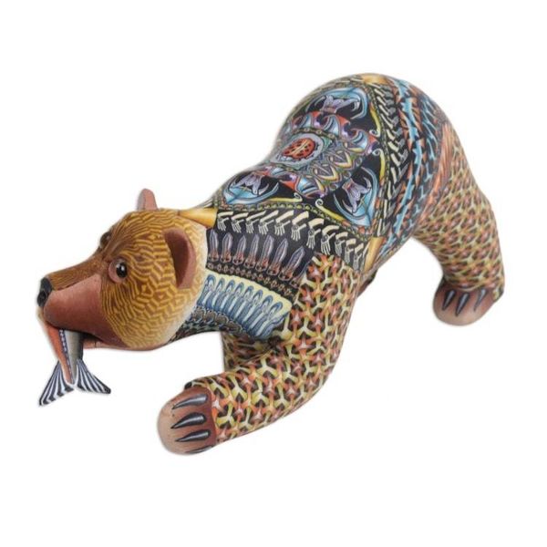 Alternate image for Colorful Polymer Clay Bear Sculpture 4 Inch from Bali Successful Grizzly