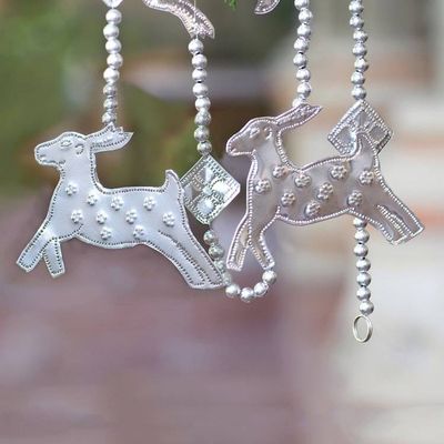 Primary image for Aluminum Reindeer Ornament GarlandsSet of 3 Flying Reindeer