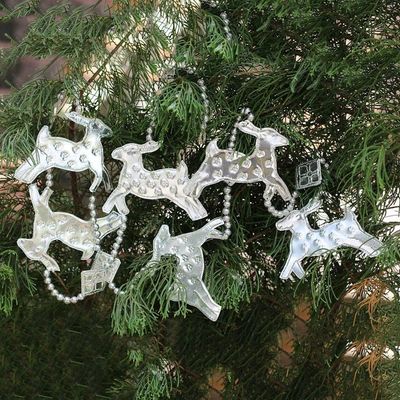Alternate image for Aluminum Reindeer Ornament GarlandsSet of 3 Flying Reindeer