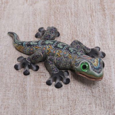 Alternate image for Handcrafted Polymer Clay Gecko Sculpture 4 Inch Lively Gecko