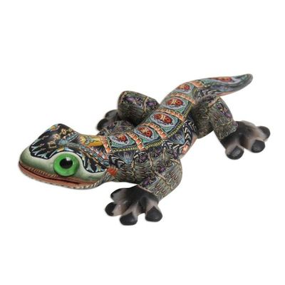 Alternate image for Handcrafted Polymer Clay Gecko Sculpture 4 Inch Lively Gecko