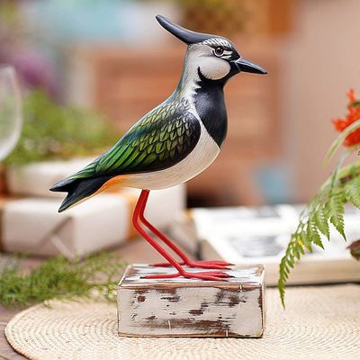 Primary image for Hand-Carved and Painted Bird Sculpture Lapwing