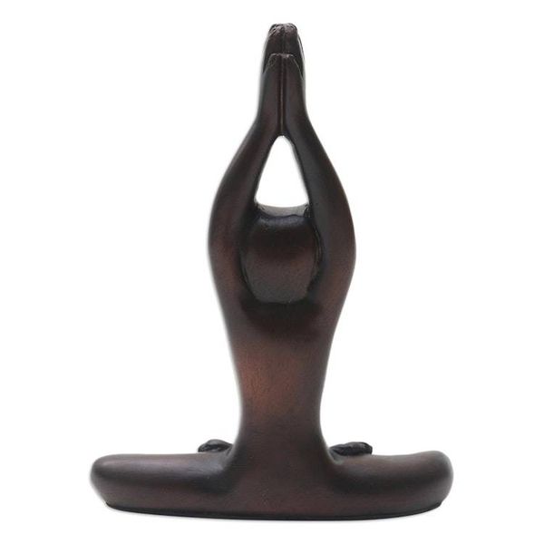 Alternate image for Cement Yoga-Themed Cat Statuette Upward Salute