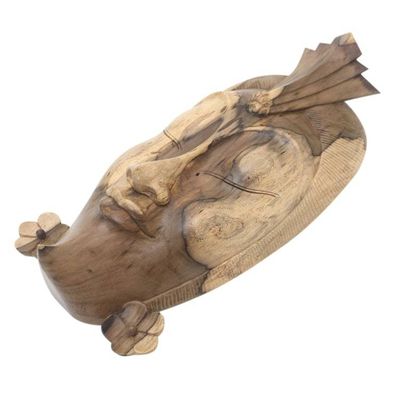 Alternate image for Artisan Crafted Hibiscus Wood Statuette from Bali Honorable Women