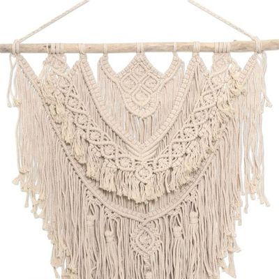 Alternate image for Hand-Woven Cotton Macrame Wall Hanging Playful Ties