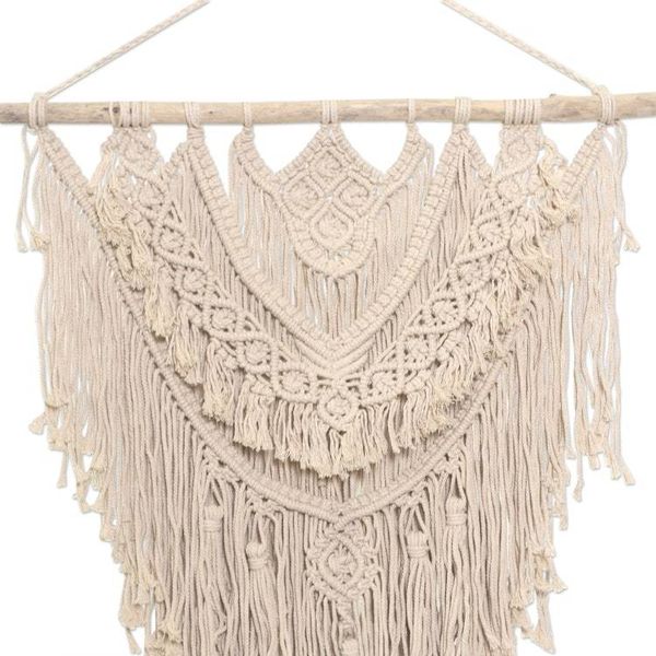 Alternate image for Hand-Woven Cotton Macrame Wall Hanging Playful Ties