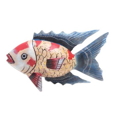 Alternate image for Handmade Jempinis Wood Koi Fish Statuette Queen Koi