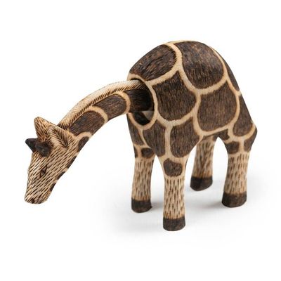 Alternate image for Javanese-Made Hand-Carved Mobile Giraffe Pule Wood Sculpture High Nature