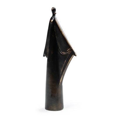 Alternate image for Golden-Toned Avant-Garde Resin Sculpture with Antiqued Look Open Hugs