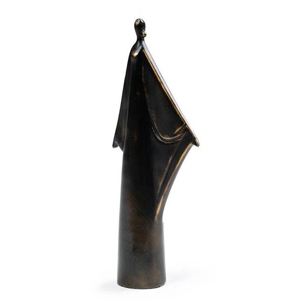 Alternate image for Golden-Toned Avant-Garde Resin Sculpture with Antiqued Look Open Hugs