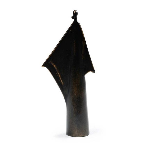 Alternate image for Golden-Toned Avant-Garde Resin Sculpture with Antiqued Look Open Hugs