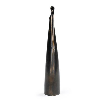 Alternate image for Golden-Toned Avant-Garde Resin Sculpture with Antiqued Look Open Hugs