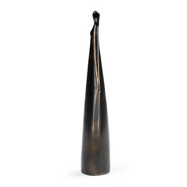 Alternate image for Golden-Toned Avant-Garde Resin Sculpture with Antiqued Look Open Hugs