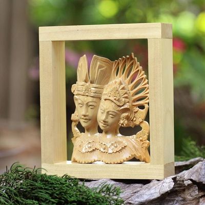 Primary image for Hand Made Crocodile Wood Sculpture Balinese Dancing Duo
